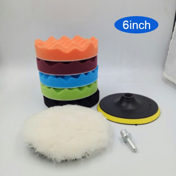 8pcs 3 4 5 6 7Inch Sponge Polishing Waxing Buffing Pads Kit Set Compound For Auto Car NJ88: 6inch