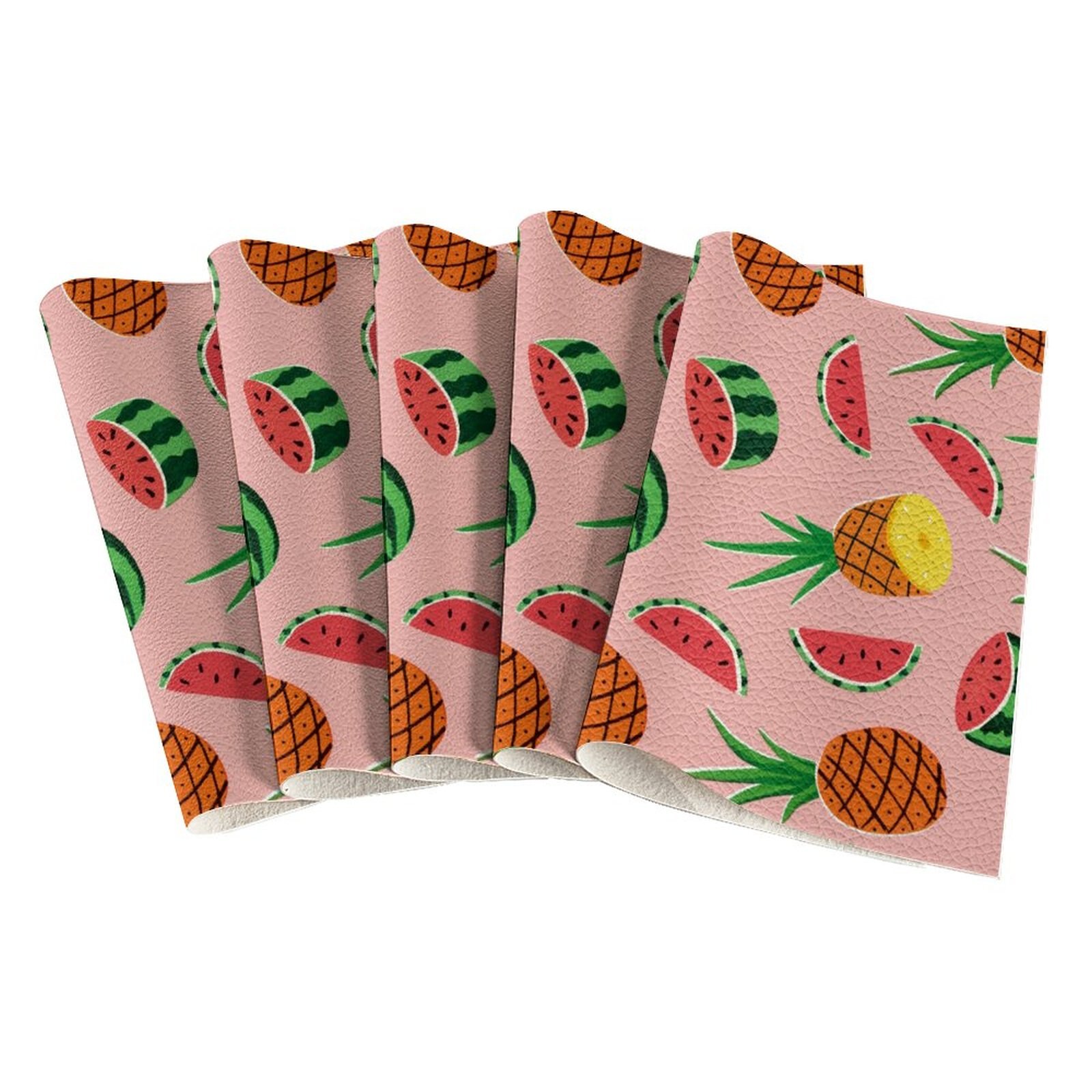 Good-Looking Fruit Printing Lychee Pattern Leather Fabric Hair Accessories Bow Knot Shoes Crafts 22X30cm: Lichee Pattern-5