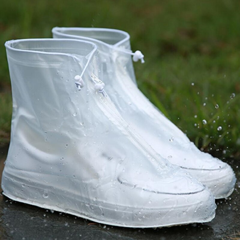 Versjon sko regntrekk vanntett støvletrekk sklisikre regnstøvler gjenbrukbare fortykket anti-skitne skotrekk: Hvit xxl