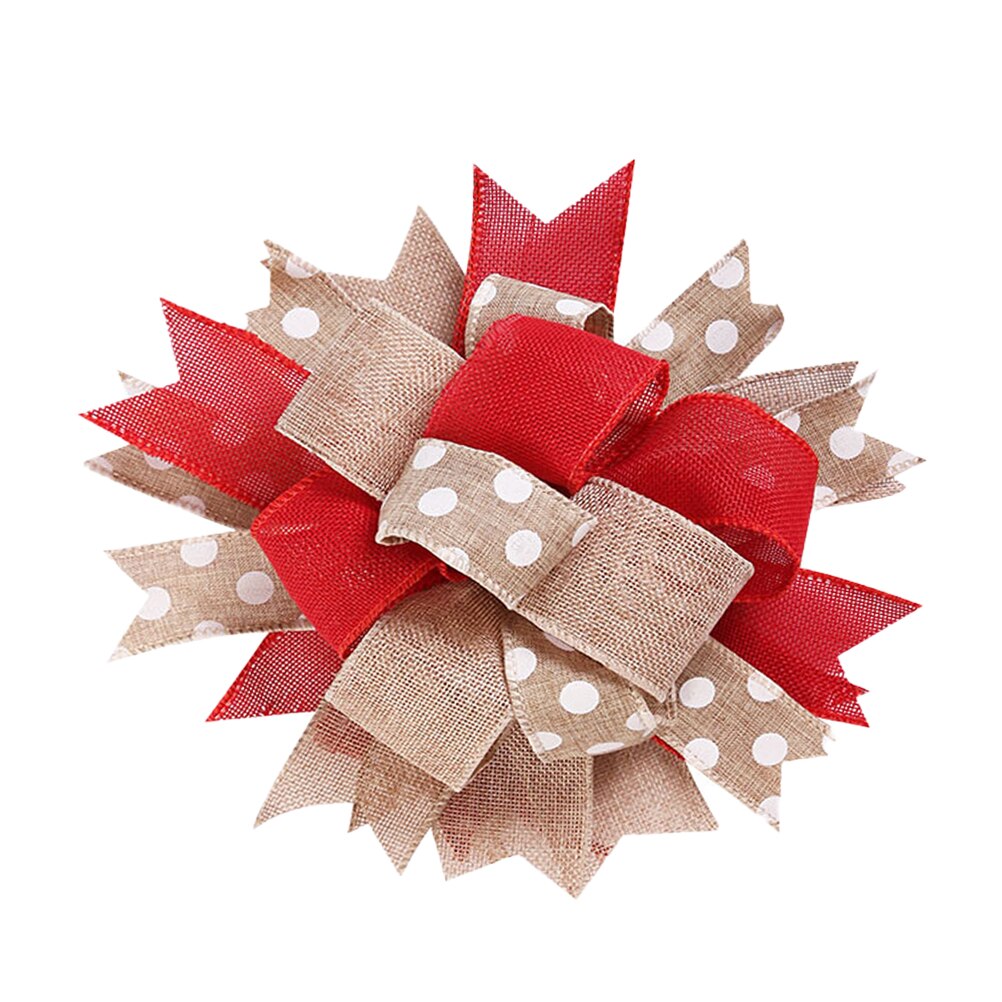 1pc Handmade Christmas Bows Christmas Trees Decor Boxes Ornaments Red