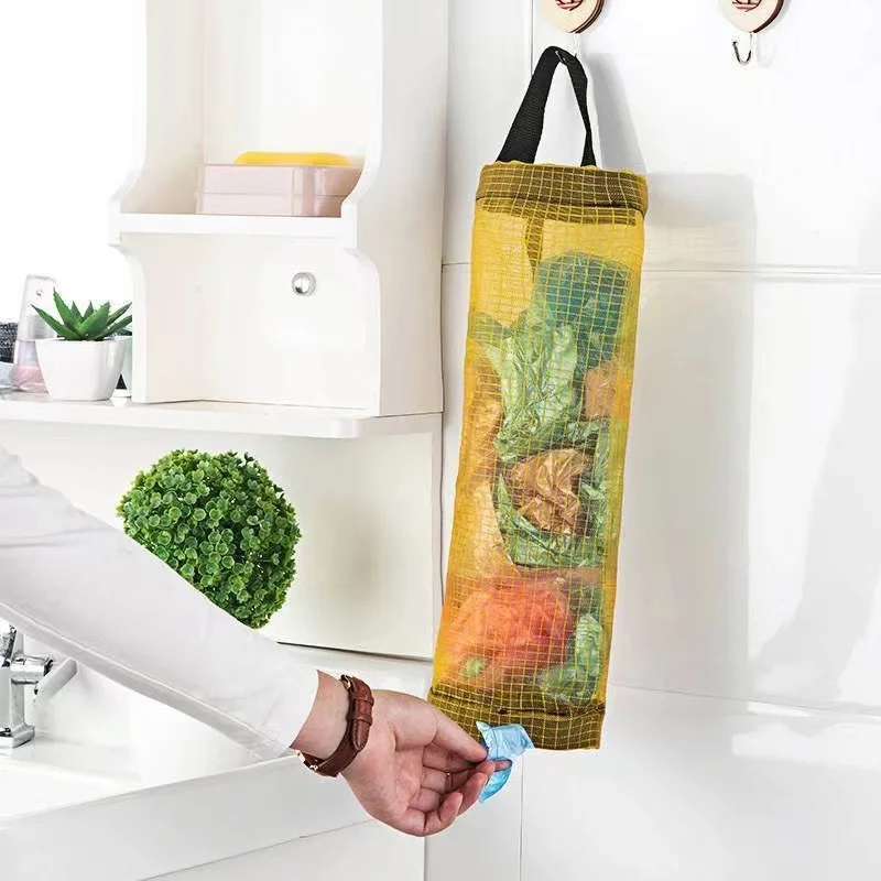 Hause Lebensmittel Tasche Halter Wand Halterung Kunststoff Tasche Halter Spender Hängende Lagerung Müll Müll Tasche Küche Müll Organizer