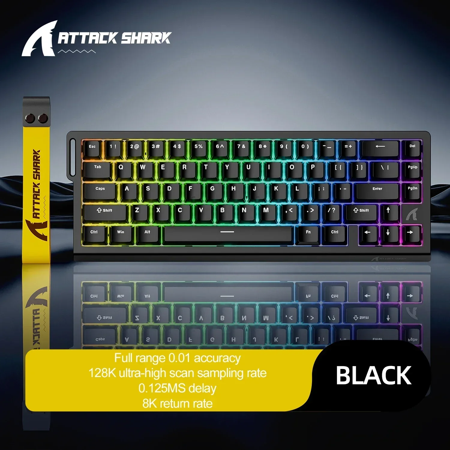 Attack shark X68HE Mechanical Keyboard ,8K Magnetic Switch,0.01mm RT Accuracy,128K Scan Rate, RGB Customs Gaming Keyboards: Khaki