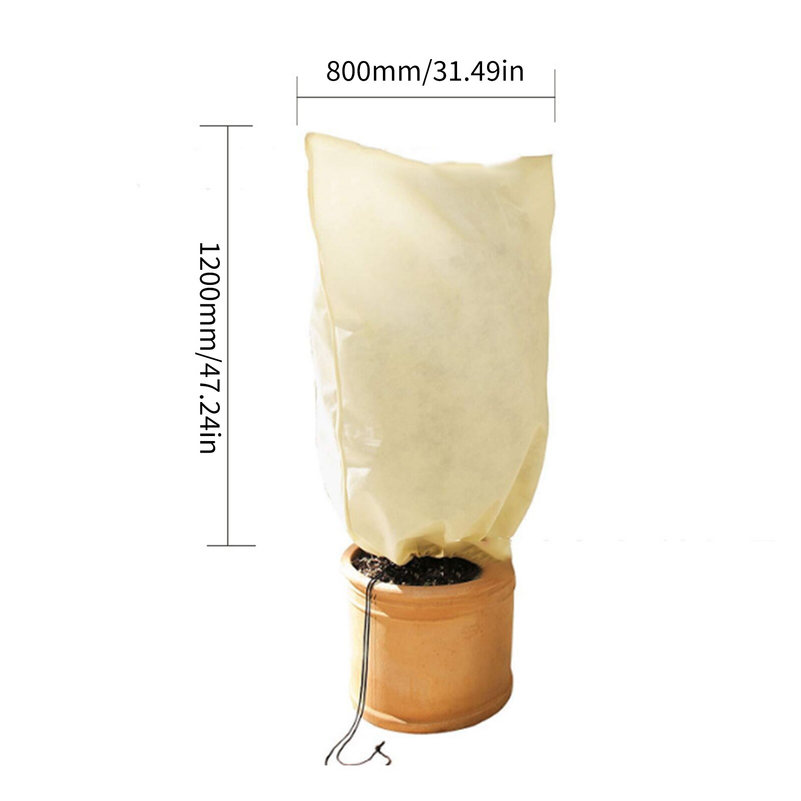 Housse de Protection contre le gel pour plantes, épaisse, pour l&#39;hiver, pour les arbres, Anti-gel, chaude, sac de Protection contre le froid: 120x80cm