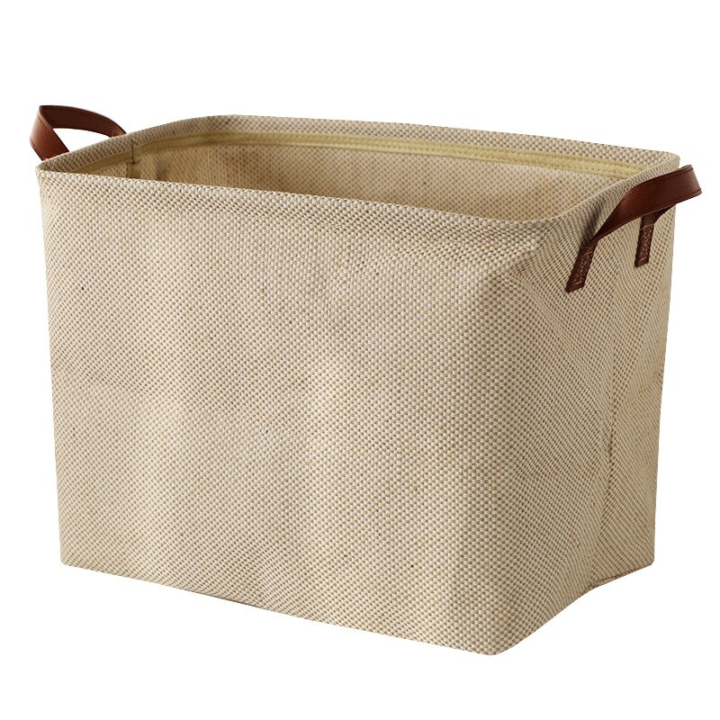 Large Capacity Cotton and Linen Dirty Clothes Laundry Basket Folding Square Magazine Books Storage Box: E