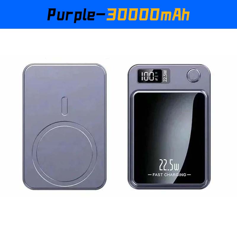 200000mAh ultra-large capacity Fast Charging Xiaomi Magnetic Wireless Power Bank 22.5w Portable Type C Mini Power Bank For Ipho: Orange