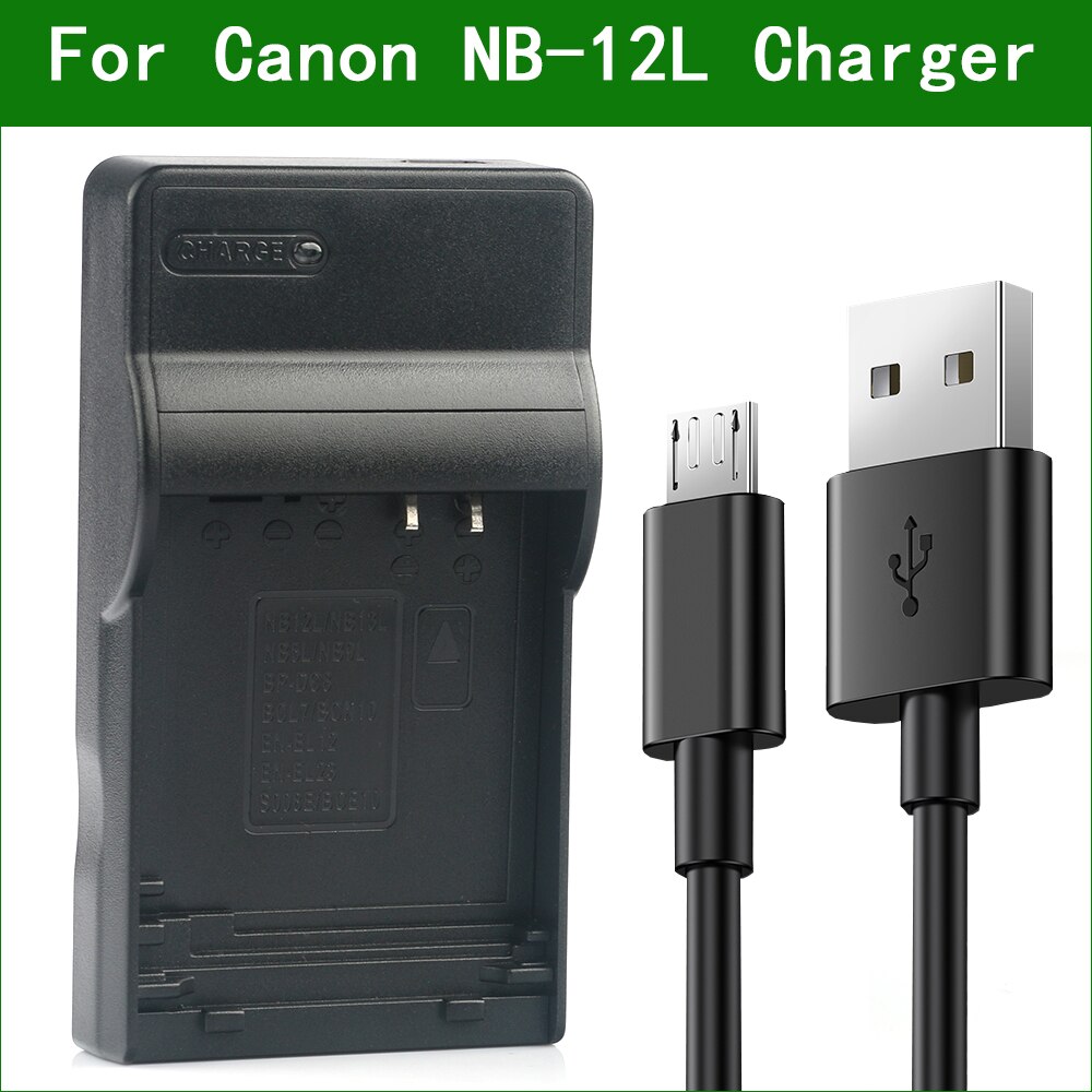 Cargador de batería para Canon, NB-2L, NB-4L, NB-5L, NB-6L, NB-6LH, NB-8L, NB-11L, NB-11LH: NB-12L