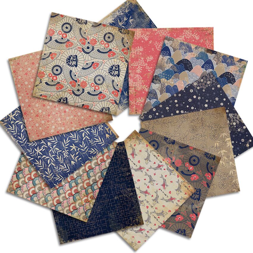 Vintage Japanese style Scrapbooking paper pack of ... – Vicedeal