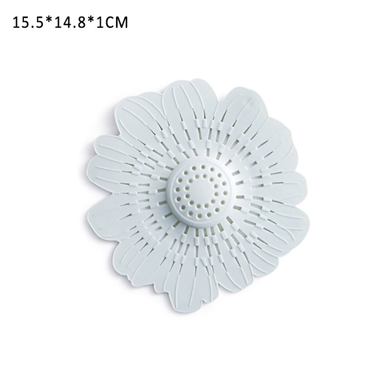 1 st silar filter avloppsavloppsprylar multifunktionella 4 färger rengöringsverktyg blomma form hårfilt levererar silikon: Blå