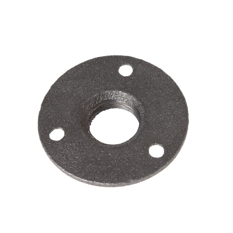 Brida roscada maleable de 3/4 ", accesorios de tubería de hierro, montaje en pared, negro