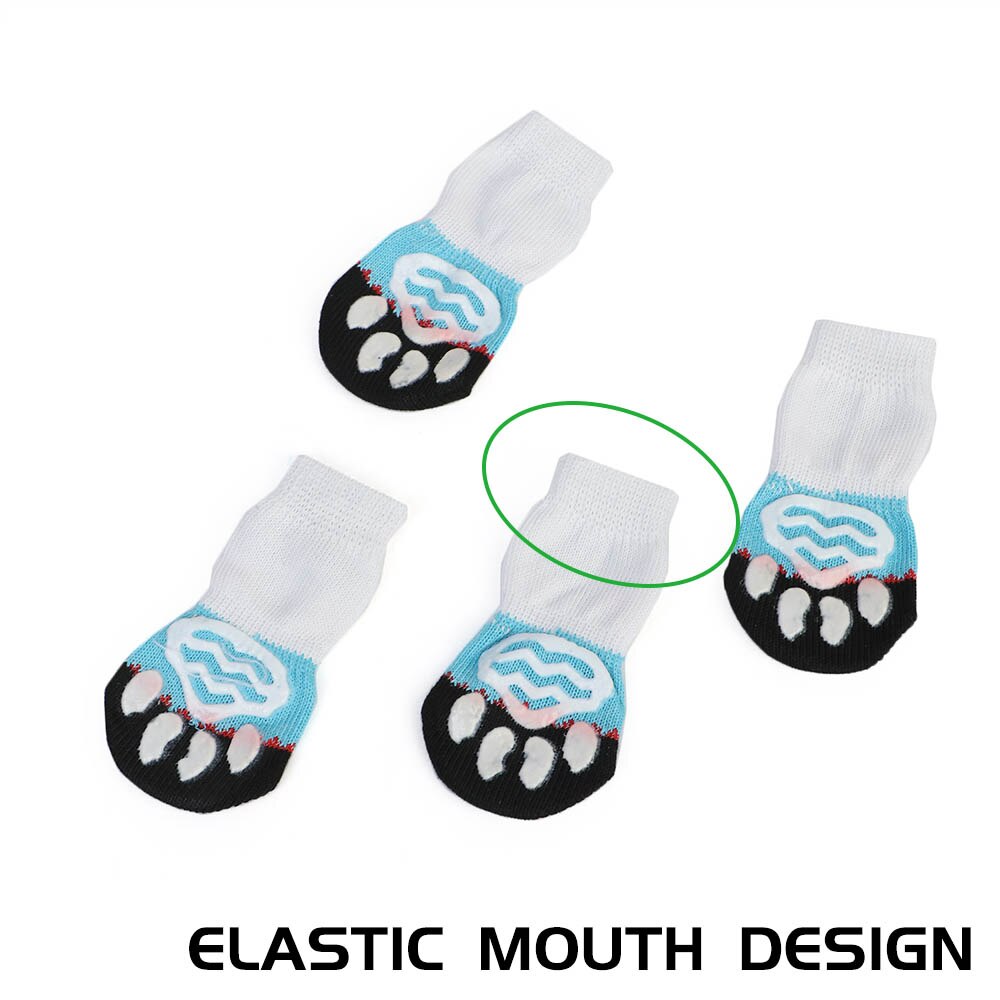 Winter 4pcs/set Puppy Kitten Socks Cute Non-Slip Dogs Cats Socks Indoor Warm Pet Shoes for Chihuahua Small Dog Accessories Stuff