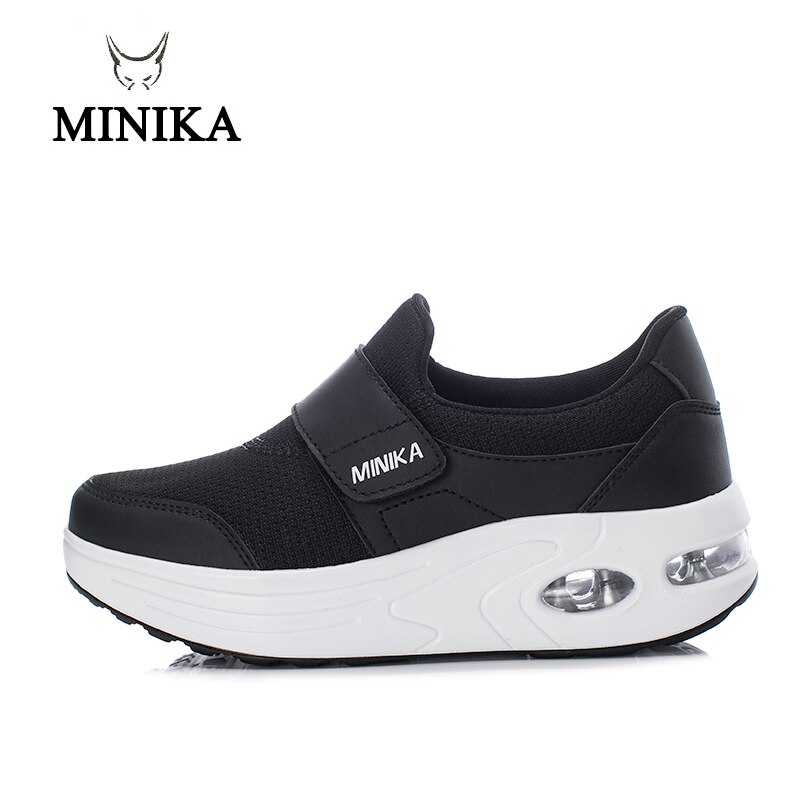 Comfortable Wedge Sneaker Slimming Toning Shoes Thick Bottom Increase Minika Women Fitness Shoes Travel Air Swing Shoes Walking