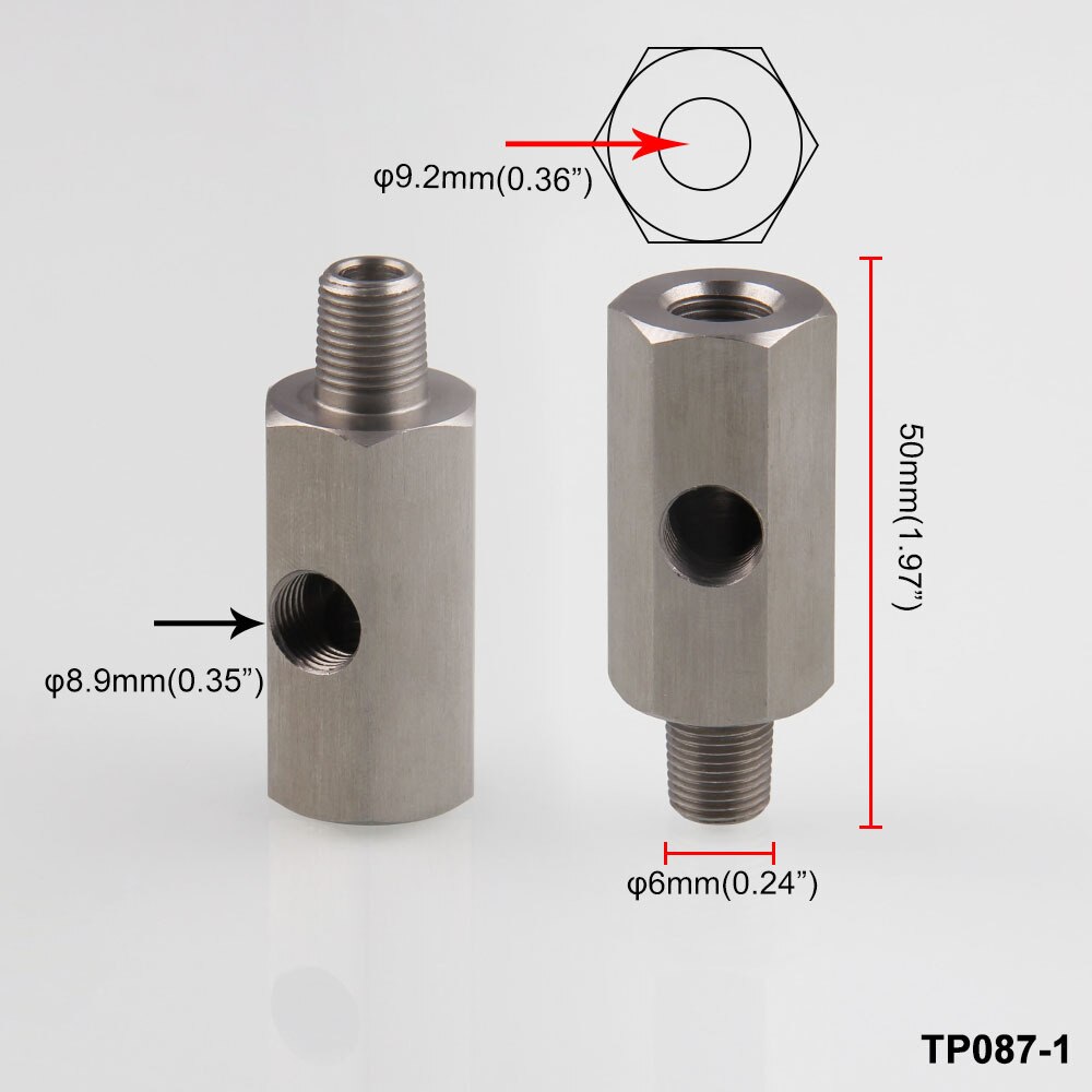 Car Tuning Accessories Oil Pressure Sensor Connector 1/8 "NPT Stainless Steel Turbo Charger Connector