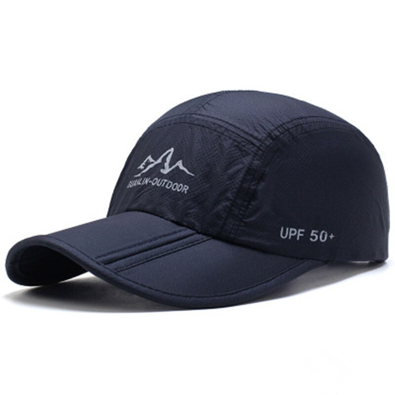 GUANLIN-OUTDOOR Brief Afdrukken Baseball Cap Lente Sneldrogend Vouwen Caps Outdoor Zonnescherm Hoed Snapback Cap: navy