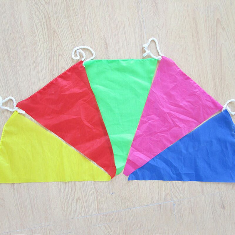 2 stk . (4m/ stk.) farverig bunting fest hænge flag trekanter snor flag advarsel banner bryllupsdag dimission