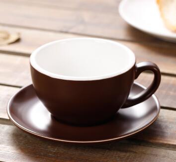 150ml dicken körper keramik kaffee tasse und untertasse für flache weiß: matt Braun