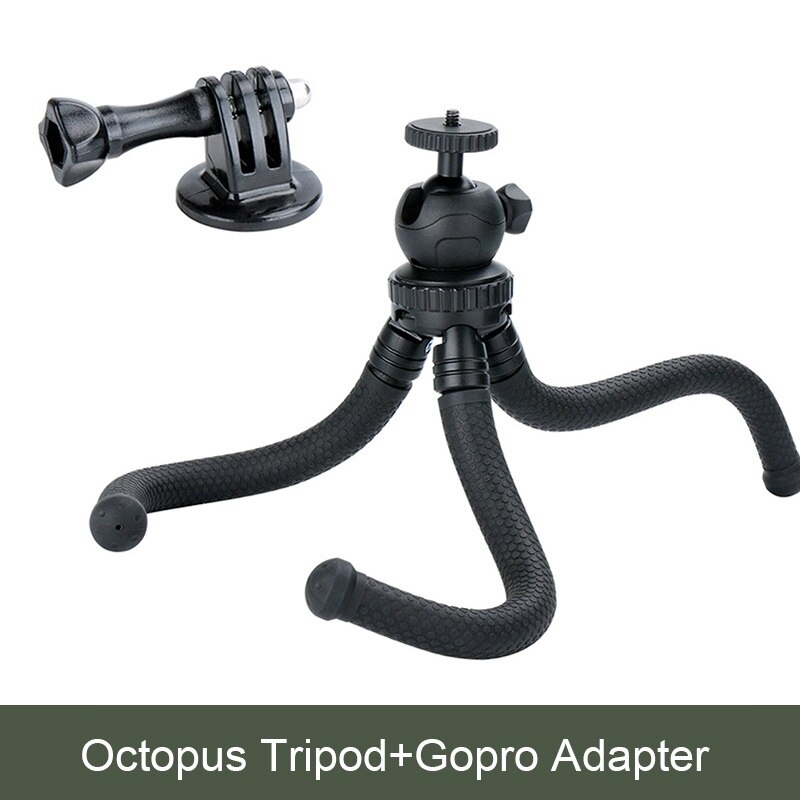 Travel Outdoor Octopus Tripod Mini Bracket Stand Flexible Tripod with Ballhead Phone Mount for Smartphone DSLR Camera Gopro: Tripod with Adapter