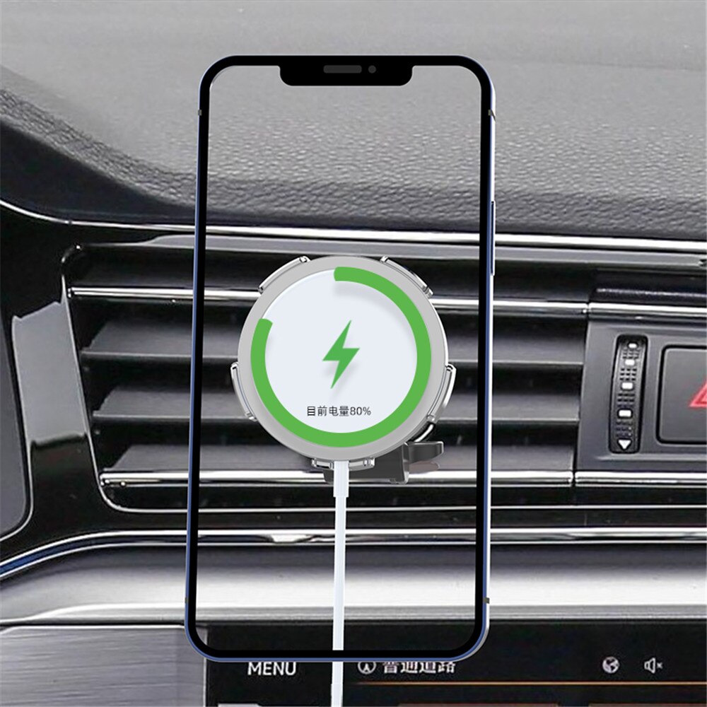 Support de sécurité magnétique pour voiture, pour iPhone 12 Mini Pro Max, charge sans fil, montage universel sur grille d'aération, sans chargeur