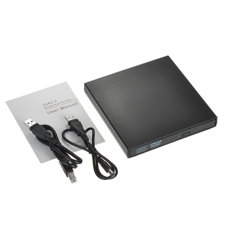 DVD externo portátil unidade óptica, USB 2.0, CD/DVD-ROM, CD/DVD-RW Player, queimador, leitor fino, gravador para Windows, Mac OS, prático