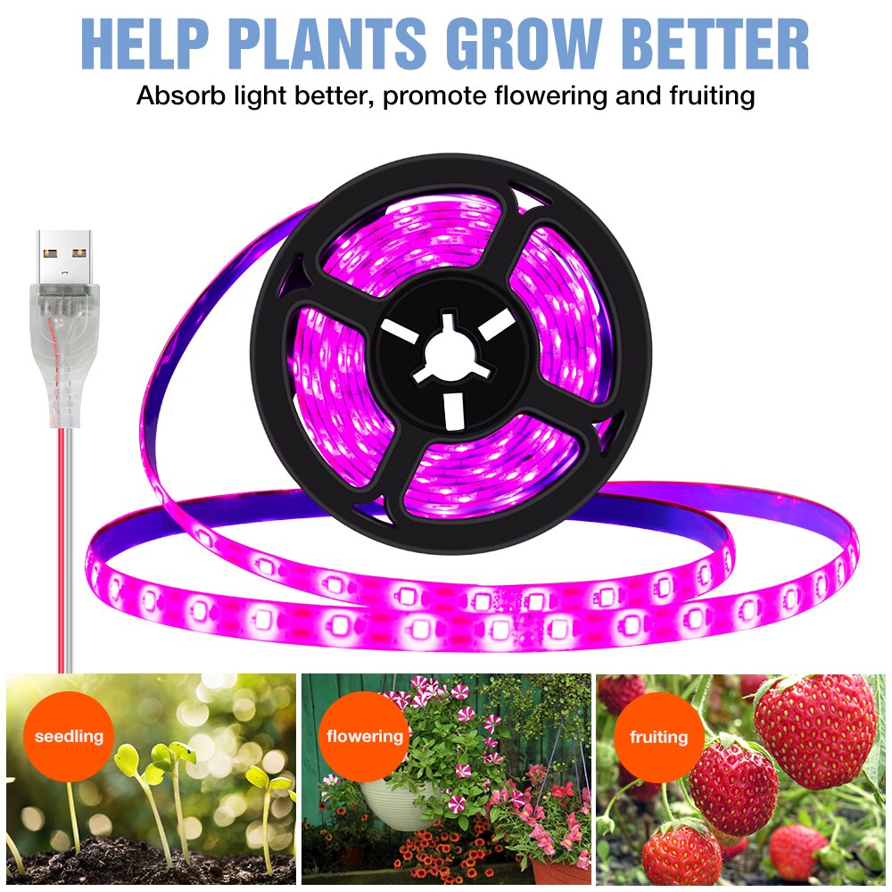USB Grow Light Strip LED Full Spectrum USB Phyto L... – Vicedeal