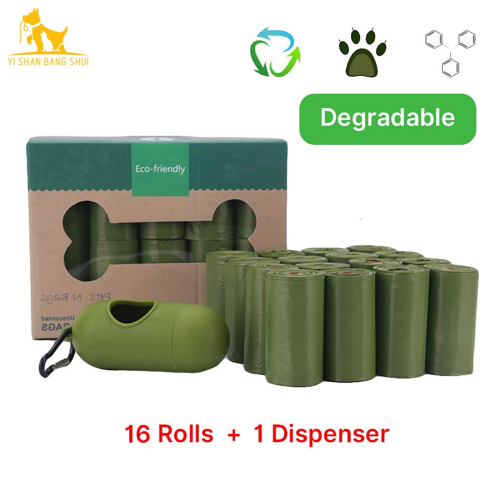 Biologisk nedbrydelige hundepokposer miljøvenlig kæledyrsaffaldsdispenser udendørs transportør kæledyrspokeposer tilbehør til hundevandring