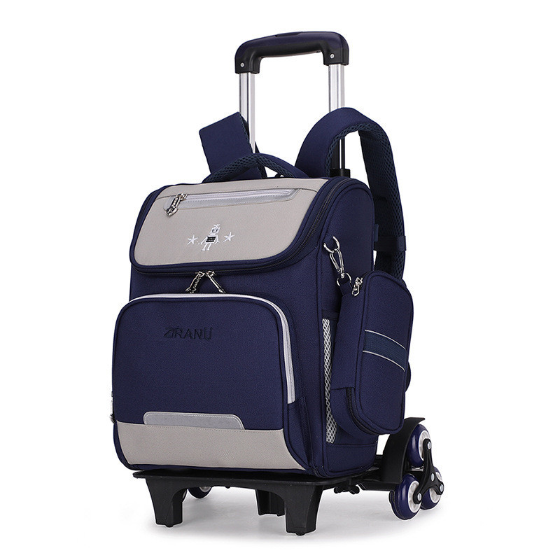 Verwisselbare Kinderen Trolley Schooltas 2/6 wielen ZIRANYU Kids Wheeled tas Nylon Waterdichte Reistas Mochilas