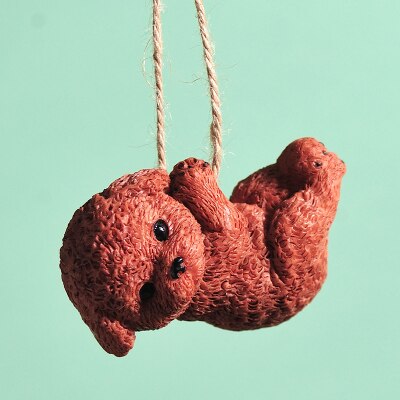 Schattige katten honden teddy schommel dier boom hanger hangende decoratie kawaii verjaardag kinderspeelgoed feeëntuin miniaturen huisdecoratie: Teddy