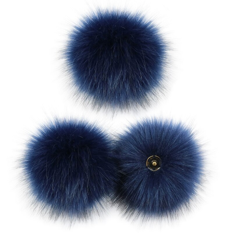 Bola de pompón con botón de presión, pompón de pelo colorido DIY de 10cm, pompón esponjoso extraíble para sombrero, zapatos, accesorio para bufandas, 3 unidades: I