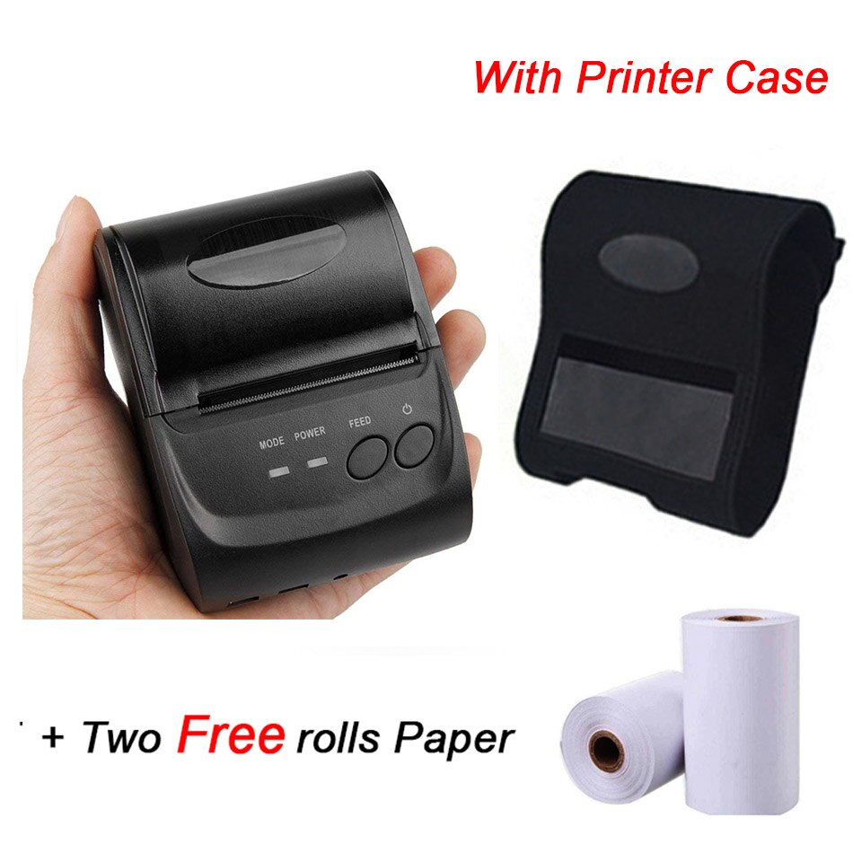 Pos-printer android draagbare bluetooth thermische printer mini 58mm bluetooth android ios pos-printer mobiele usb-bonprinter: Printer en behuizing / Ons stekker