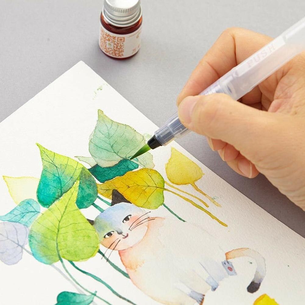 Pinceau à aquarelle Portable, 6 pièces, brosse à aquarelle, crayon, peinture artistique, brosse douce pour débutants, fournitures de dessin à l'aquarelle, N3Q5