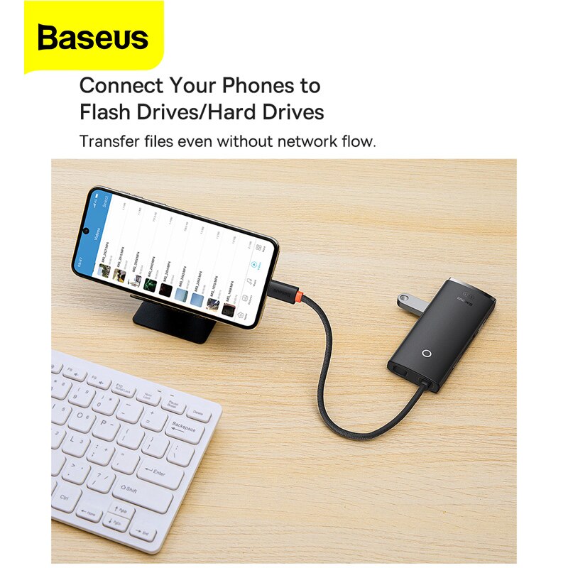 Baseus – HUB USB type-c vers HDMI 4K, adaptateur USB 3.0 PD 6 en 1, Station d'accueil pour MacBook Pro Air