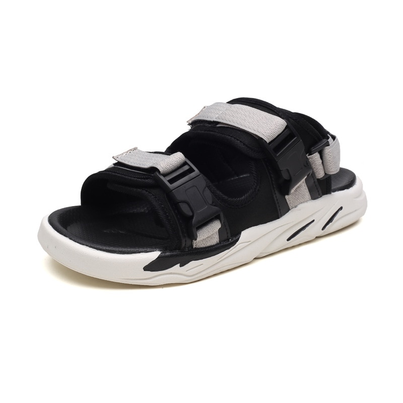 Mode Vrije Tijd Zomer Sandalen voor Mannen Canvas Basic Lage Strand Sandalen Basic Voor Achter Band Gemengde Kleuren Ademend Schoenen: Grijs / 44