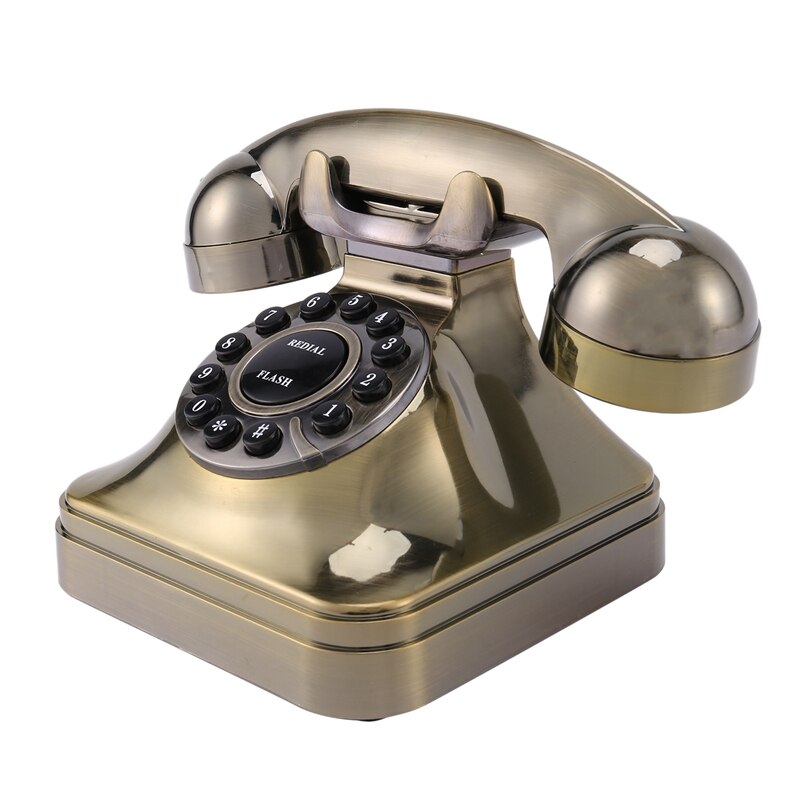WX-3011 Antique Bronze Telephone Vintage Landline Phone Desktop Caller Home Office Hotel Antique Telephone