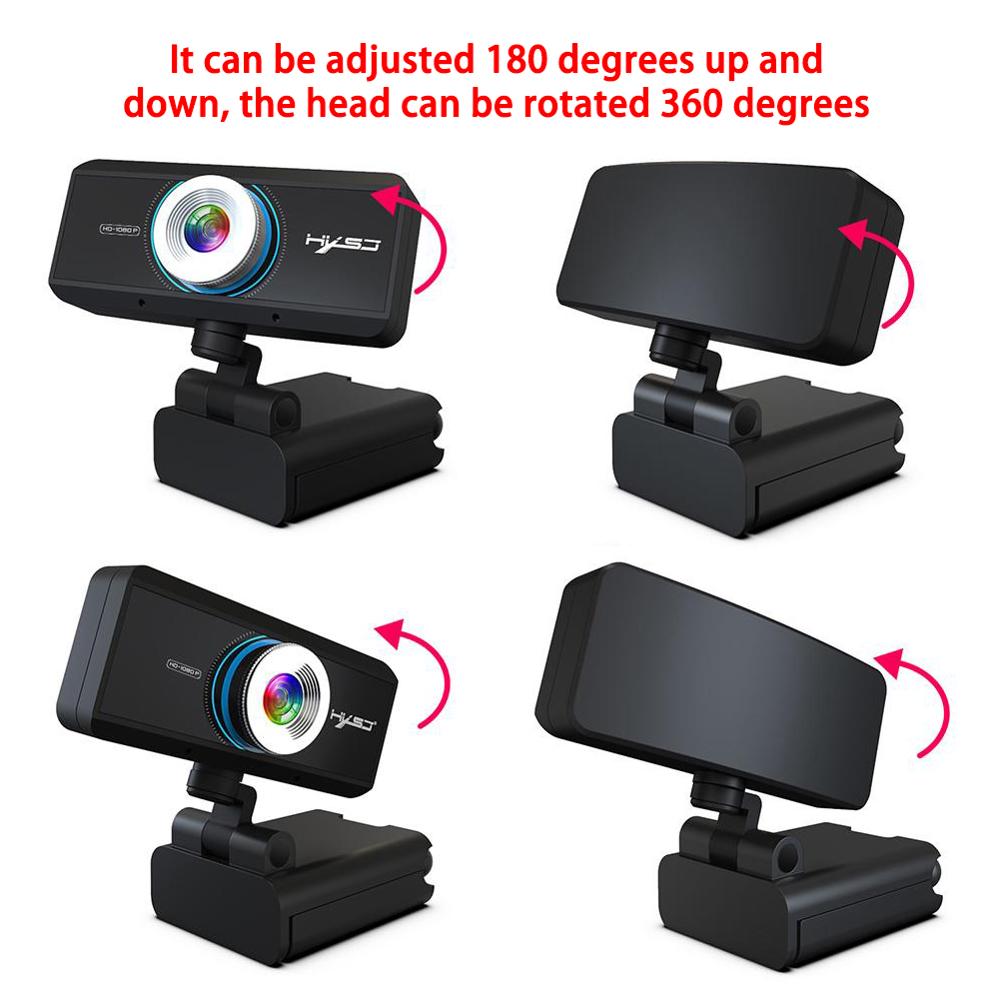 Webcam 1080P USB HD Web Camera Video Recording With Microphone for PC Computers Home Office Online Lessons Supplies