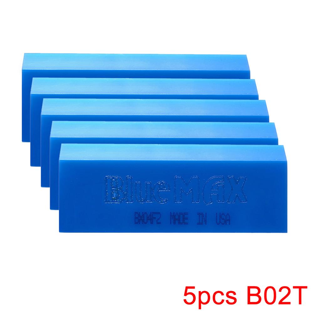 5PCS Bluemax Gummi Rakel Fenster Tönung Werkzeuge Vinyl Film Car Wrapping Schaber Auto Reinigung Werkzeuge Griff Sehne Rakel 5B07: Square BlueMax 5PCS