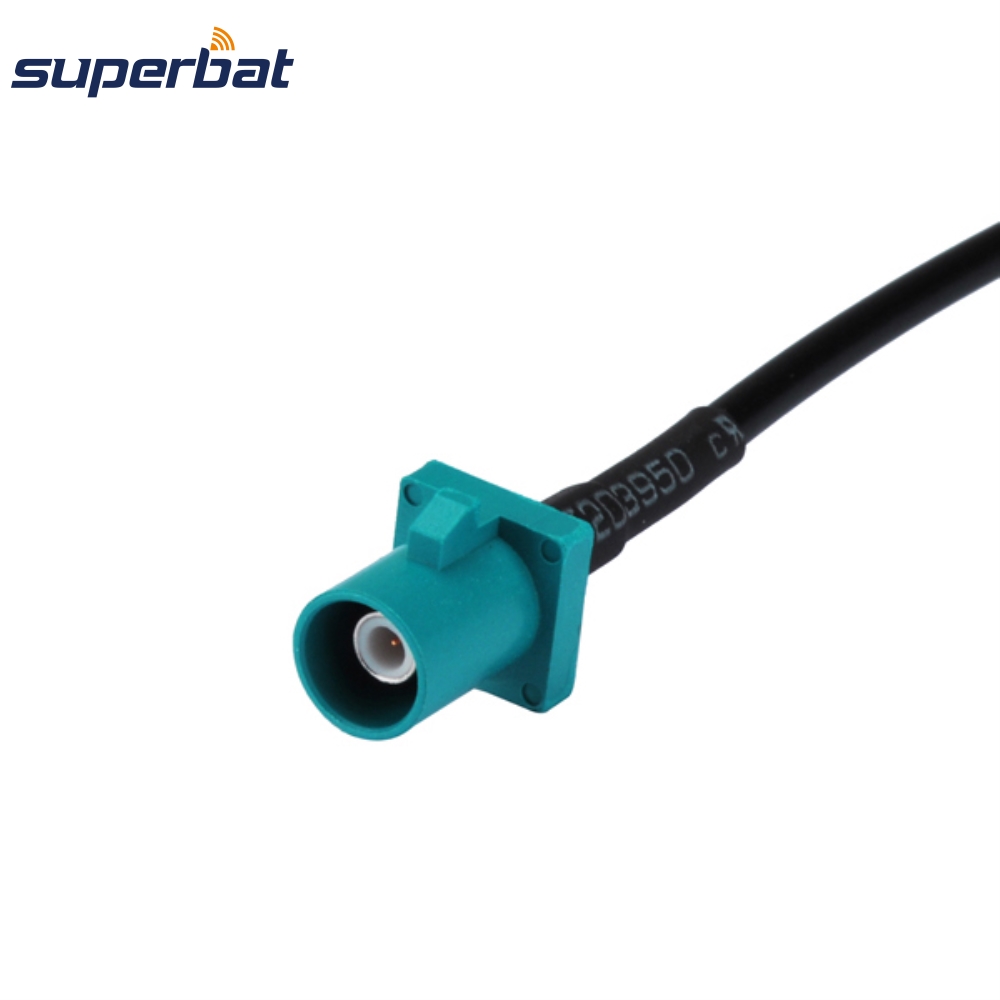 Superbat Car GPS Radio Antenna Extension Cable Connector Fakra Plug Z to SMB Male Right Angle Pigtail RG174 15cm