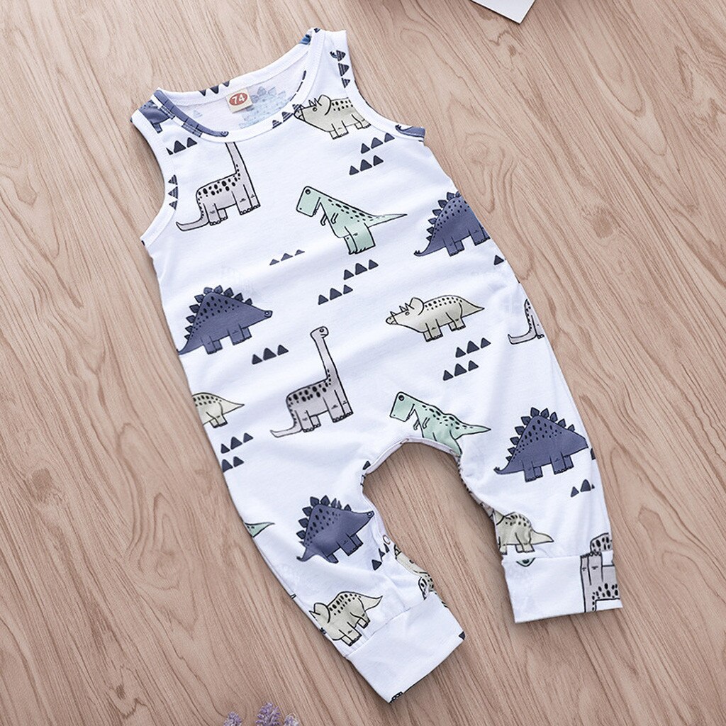 Zomer Zuigeling Outfit Peuter Baby Kleding Jongens Katoen Cartoon Dinosaurus Bodysuit Kleding Speelpakje Outfit Kid Kleding