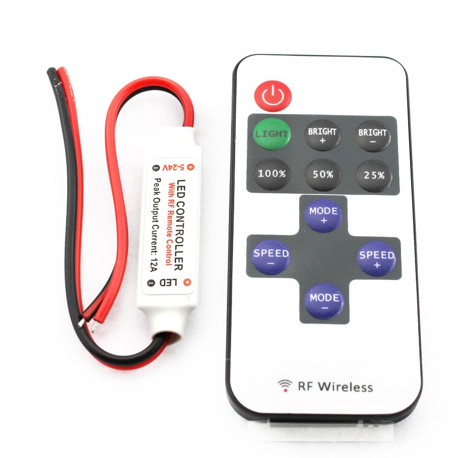 12v dimmer led kontroller 11 nøkkel dimer 12 24 v fjernkontroll for led strip lys 2835 5050 5630 enkelt farge dimmer tv bakgrunnsbelysning krans