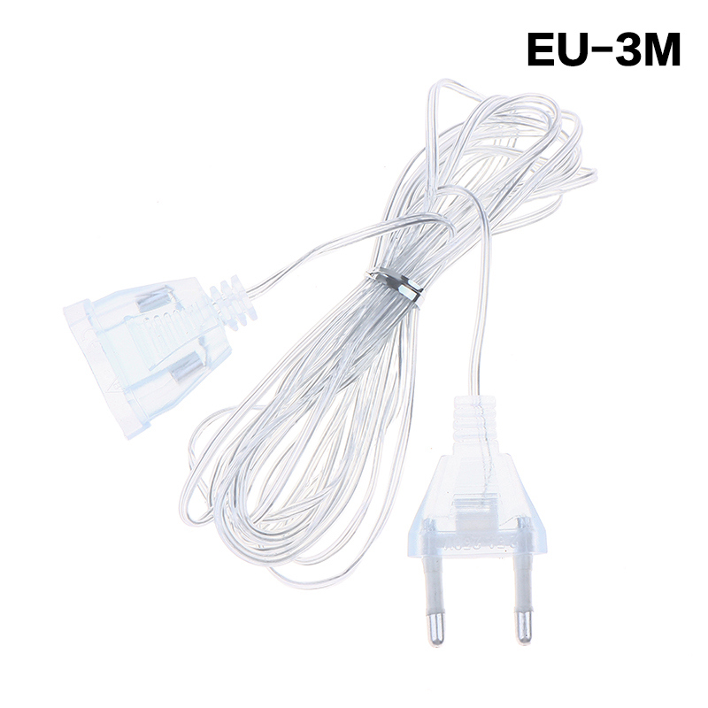 3M/5M EU US Plug Extender Wire Light String Extension Cable Standard Power Extension Cord For Christmas LED String Light: Blue