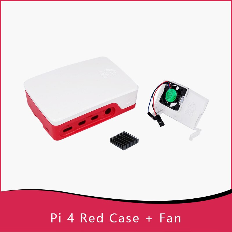 Raspberry Pi 4 custodia ufficiale Raspberry Pi 4 Case Fan EU/UK/US USB-C alimentazione: Case Pi4 RED-FAN