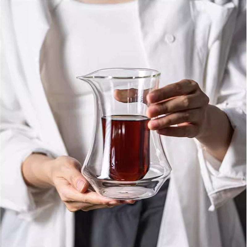 300ml Hangende Oor Koffie Delen Pot Transparant Dubbellaags Glas Handgebrouwen Koffiepot Huishoudelijke Koffie Proeverij Cup