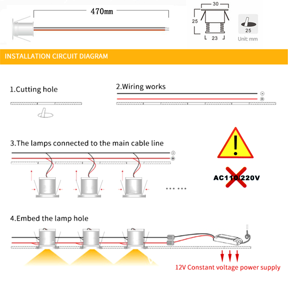 10pcs Small Recessed LED 1W Downlight 12V Foco Spotlight Home Ceiling Stairs Walkways Cabinet Decor Spot Bulb Light with Driver
