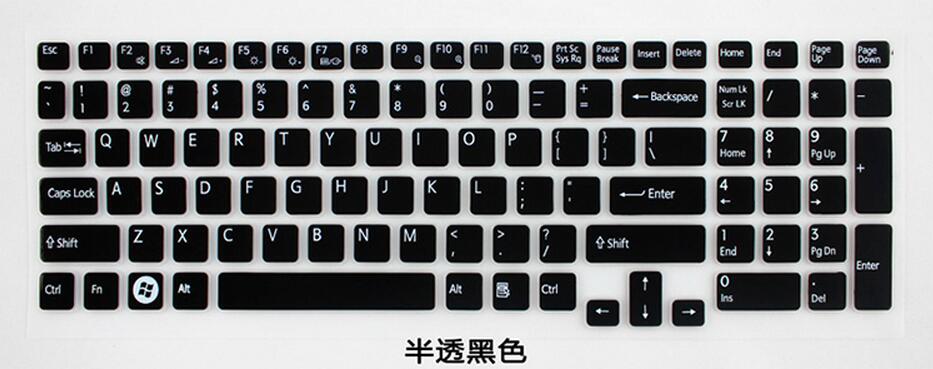 Funda protectora para teclado de ordenador portátil de 15 y 15,6 pulgadas, para Sony VAIO VPC-EH Series VPC-EH24FX/B EH2H1E/P EH2M1E/L EH2F1E EH35FM/B EH3S6E: Black