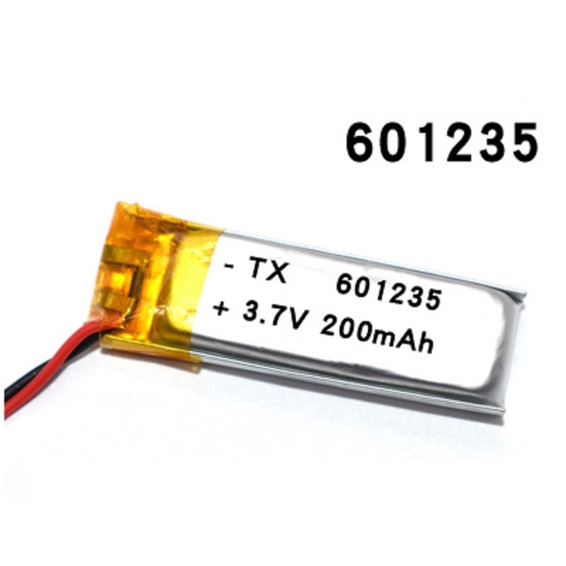 3.7V 200mAh Rechargeable Battery 601235 Lithium Polymer Li-Po ion batteries For DIY Mp3 GPS bluetooth Headphone Headset