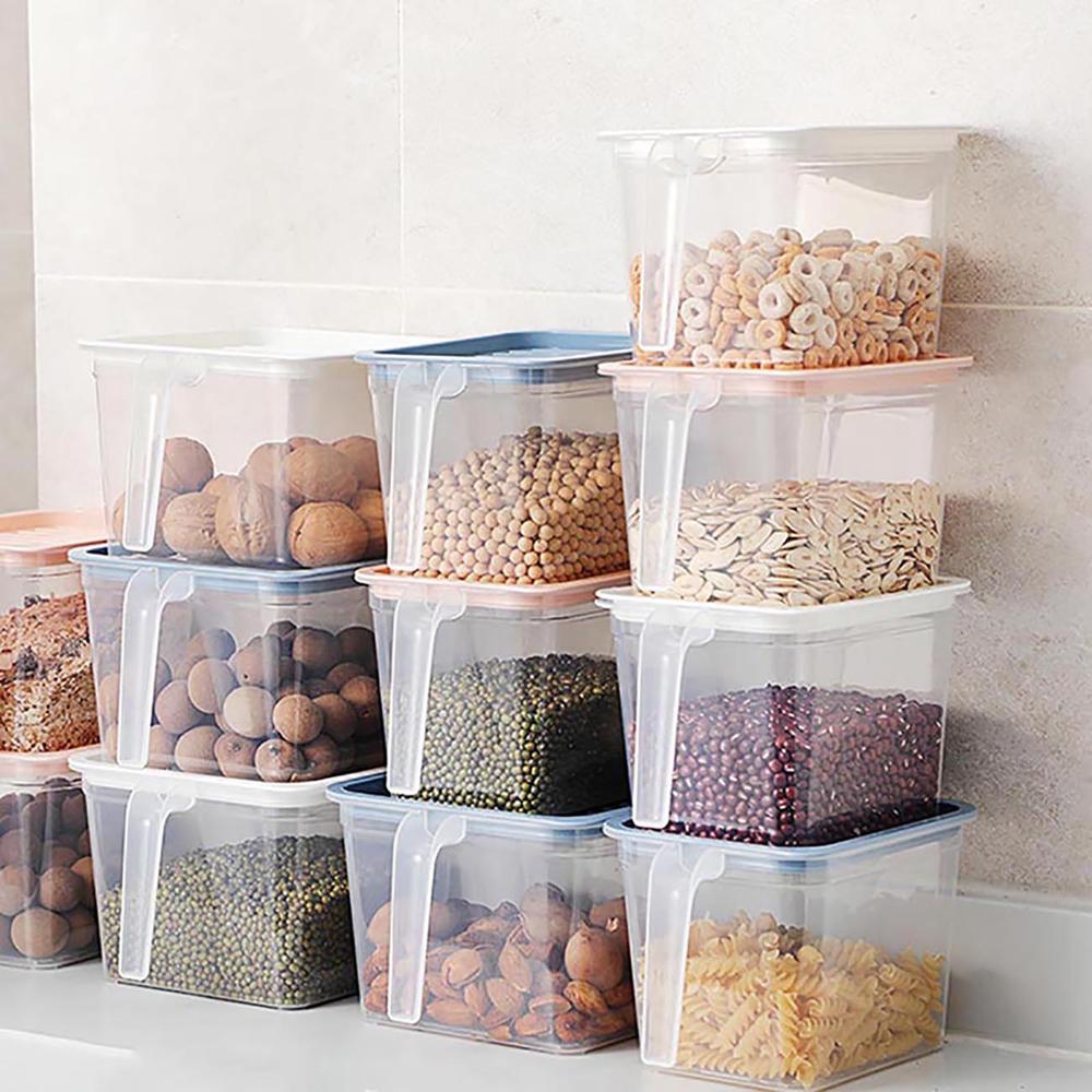 5 Stks/set Keuken Opslag Containers Plastic Voedsel Opslag Container Clear Rijst Doos Koelkast Organisator Thee Bean Grain Case