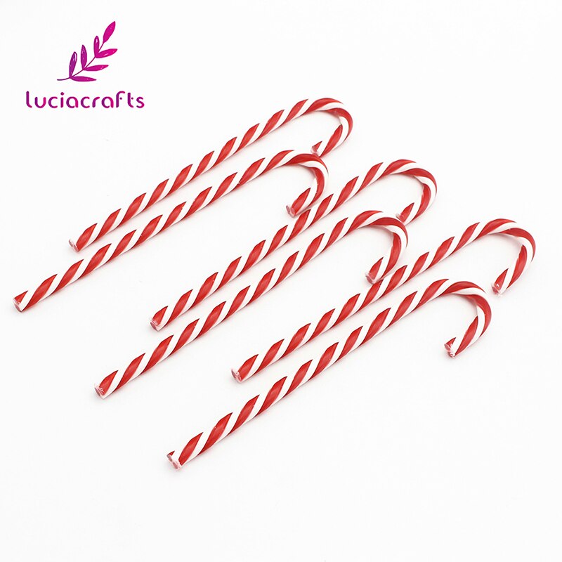 Lucia ambachten 6 stuks 15cm Acryl Snoep Hanger Kruk Ornament DIY Kerstboom Opknoping Decoraties Accessoires H0251