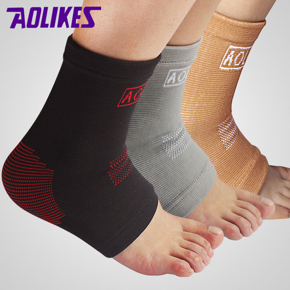 Aolikes 1Pcs Nylon Super Elastische Enkel Ondersteuning Basketbal Running Fitness Ademend Enkel Beschermen Bergbeklimmen Brace