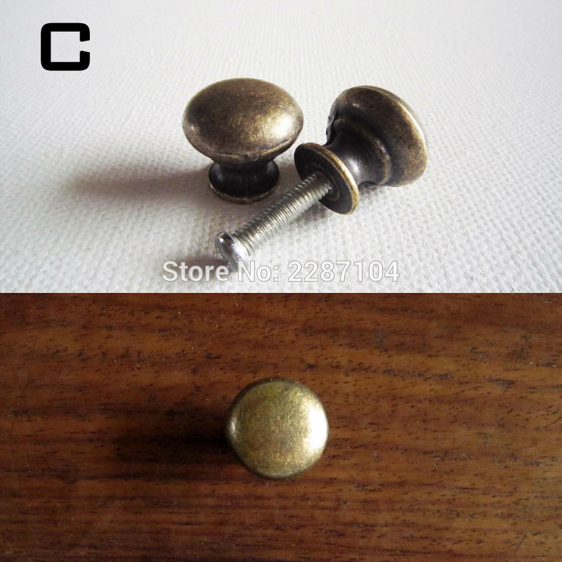 Poignée de meuble en laiton antique, bronze vintage, rond, coffre à bijoux, armoire, planche de Chi, commode, MELDoor, fenêtre, bouton côtelé, 2 pièces