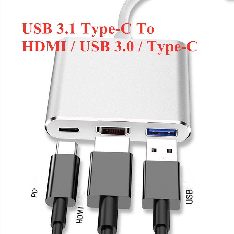 Convertitore compatibile da USB 3.1 type-c a HDMI Docking Station adattatore multiporta USB 3.0 per Nintendo Switch Macbook Pro Samsung S9