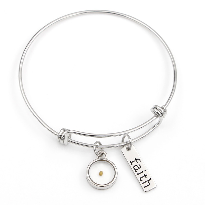 Villwice Real Mosterd Zaad Bangle Armbanden Geloof Zo Klein Als Een Mosterdzaad Sieraden Voor Christian Inspirational