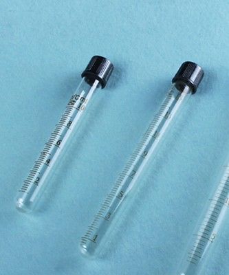 Scale Line 10ml Glass Test Tube Round bottom with screw cap for Chemistry Laboratory